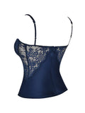 Blue Sexy See Through Lace Slim Corset