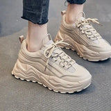 Zingj Sports Shoes Female 2023 Summer Rubber PU Color Cake Platform Bottom Lightweight Casual Fashion Dad Shoes