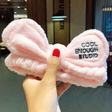 Face Hair Holder Hairbands Soft Warm Coral Fleece Bow Animal Ears Headband For Women Girls Turban Fashion Hair