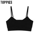 womens cropped tops stretch camisoles casual ladies sports tops tees solid