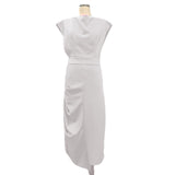 Solid Color Mid Waist Sleeveless Slim Irregular Dress