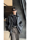Selling Collar Velvet Version Of The Locomotive Leather Men's Autumn And Winter Leisure Leisure Loose Senior Sense Men's Jacket