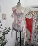 Pure Windy Irregular Lotus Side Hottie Slings Sling Vest Ribbon Ribbon Ribbon Ribbon Ribbon Ribbon Ribbon Sleeveless Top