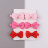 Sweet Mini Bows Hair Clips For Cute Girls Solid Ribbon Hairpins Boutique Barrettes Headwear Kids Hair Accessories