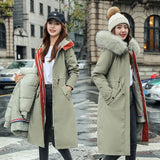 Long Two Wear Cotton Dress Korean Version Over The Knee Pie To Overcome The Slim Hair Collar And Velvet Padded Clothes Female 2023 Unloading Windbreaker-Outfit