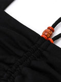Solid Color Pleated Halter Tank Top- Outfit