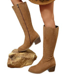 Temperament Knight Boots Women's High Boots 2025 Autumn And Winter With Coarse And Knee New