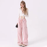 Korean Fashion Cargo Pants Women Pockets Vintage Designer Baggy Pants Female Holiday High Street Casual Pants