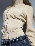 Breeze Breeze Jacket Retro Zippered Casual Jacket Women 2025 New Top