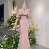 Engagement Dress Girl Light Extravagant Evening Dress Pink Toast Bridal Small Fishtail Senior Vocal