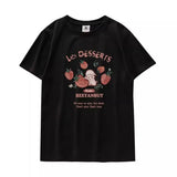 Aesthetic Summer New Cartoon Strawberry T-shirts Harajuku Short Sleeve Loose OCasual Tops Women O Neck All Match Casual