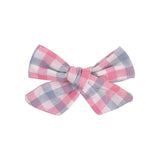 Flower Cotton Hair Bows With Clip For Baby Girls Plaid Boutique Hair Clips Hairgrip Barrettes Headwear Hair