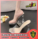 Ultra-High Heels T-Model Show Show Shoes Transparent Crystal Cool Tug Fish Mouth Waterproof Table Coarse Heel