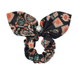 Chiffon Bowknot Silk Hair Scrunchies Women Pearl Ponytail Holder Hair Ties Hair Rope Rubber Bands Headwear Hair