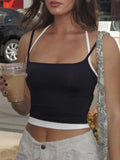 Contrast Color Tie Up Cami Top- Outfit