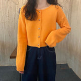 Zingj Korean Version Of 2024 New Loose Short Outside Cardigan Candy Color Age Reduction Pure Color Long Sleeve Sweater Women's Clothing-Outfit
