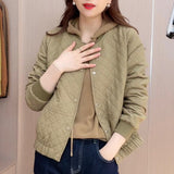 Zingj Women's Short Jacket Fall 2024 New Korean Version Casual Fashion Port Style Diamond Plaid Jacket Cardigan Jacket-Outfit