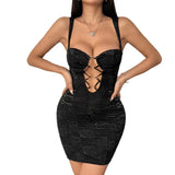 Women's Street Sexy Hollow Ring Splicing Fashion Design Style Dress