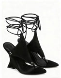 New Clip Toe Ankle Strap Profile High Heel Sandals Show Hollow Women High Heel