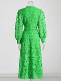 Design Heavy Industry Embroidery A-Word Dress 2025 Summer New Fashion Elegant Hollow Bubble Sleeve Dress
