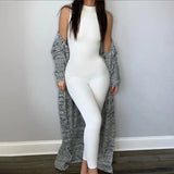 Mock Collar Sleeveless Skinny Jumpsuit Women 2020 Summer Casual Bodycon Rompers Ladies Streetwear Bodysuit