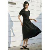 Summer Women's Dress Square Collar Kawaii Puff Sleeves Fashion Vestidos Dress Vintage Jacquard Elegant Dresses For