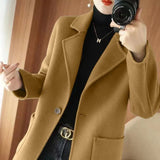 Wool Coat Cashmere Suit for Petite High-end Short Wool Coat Women's Mid-length Thick