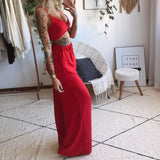 Spot 2025 Summer Women's Print Wipe Breast Top Loose Wide-Leg Pants Two-Piece