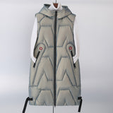 Large Size 5XL Autumn Winter New Down Cotton Vest Female Long Korean Version Show Thin Vest Leisure Horse Clip Vest-Outfit