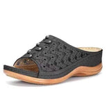 Women Summer Slippers, Retro Roman Casual Shoes, Women Open Toe Chunky Sole Sandals, Women Sliding Beach