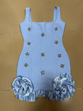 New Women's Black Blue Design Sleeveless Vest Sling Leafside Mini Dress For Summer 2025