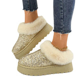 Winter New Fur Integrated Large-Size Fashion Thick Bottom Snow Boots Northeast Thick Cotton Shoes Short