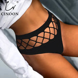 New Women's Underwear Panties Sexy High Elastic Thong Middle-waist Hollow Out Breathable Comfortable Fashion