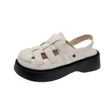 Summer, The New Baotou Thick-Soled Sandals Are Hollowed Out And Breathable To Wear Small Heightened Sandals Spot Sandals For