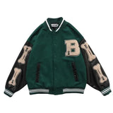 American Y2K vintage streetwear letters flocking embroidery high quality baseball uniform jackets for women winter