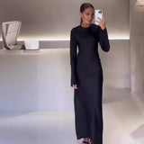 Zingj 2023 The New Solid Color Leisure Home Slim Slim Dress Woman-Outfit