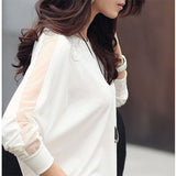 Autumn Round Neck Lace Hollow Out Loose Casual T-shirt Ladies Batwing Long Sleeve All-match Pullover Top Women's