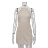 Zingj Women's Dress 2023 Summer New Cotton Linen Dress Sexy Hottie With A-Line Dress-Outfit