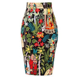 Fashion Sexy Pencil Bandage Skirt High Waist Sunflower Summer Retro Vintage Party Bodycon 2022 Office OL Casual