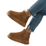 Velvet Round Head Jacket Cotton Boots 2025 Autumn And Winter New Large-Size Thick Snow Boots Women's