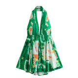 New Summer Print Dress With A Collar And A Bare