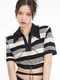 New Summer Tide Y2k T-shirt Korean Fashion Women Short Sleeve Tee Polo Crop Tops Clubwear Harajuku Design E-girl