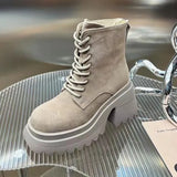 Brand Women High Heels Suede Chelsea Ankle Boots 2022 New Designer Wedges Sport Casual Shoes Ladies Zipper Snow