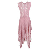 Station Fashion Women's Fashion Style Irregular High And Low Lace Skirt Sexy Long