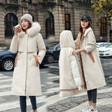 2021 New Winter Jacket Women Coat Removable Long Fashion Hooded Warm Parkas Female Thick Fur Liner Winter Coat