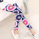 Girls Leggings Girl Autumn Clothes Pencil Pants Cotton Kids Trousers Print Flower Skinny Children Leggings For