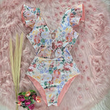 Sexy One Piece Swimsuit Women Swimwear Push Up Monokini Ruffle Swim Suit Bathing Suit Summer Beach Wear