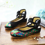 Zingj Style Embroidered Cloth Shoes And Sandals Women's Retro Dance Shoes Performance Dress With Women's