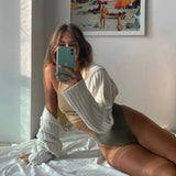 Knitted Cardigans cropped Autumn Fashion Women Streetwear Long Sleeve Crop Top Casual Sexy Outerwear Female