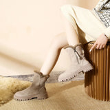 Zingj Shoes Women 2023 New Winter Fur One Snow Boots Ankle Boots Big Cotton Shoes Women-Outfit